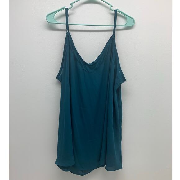 Torrid Strappy Blouse Size 4 Top Sheer Shirt Flowy V-Neck Adjustable Straps - Picture 2 of 9